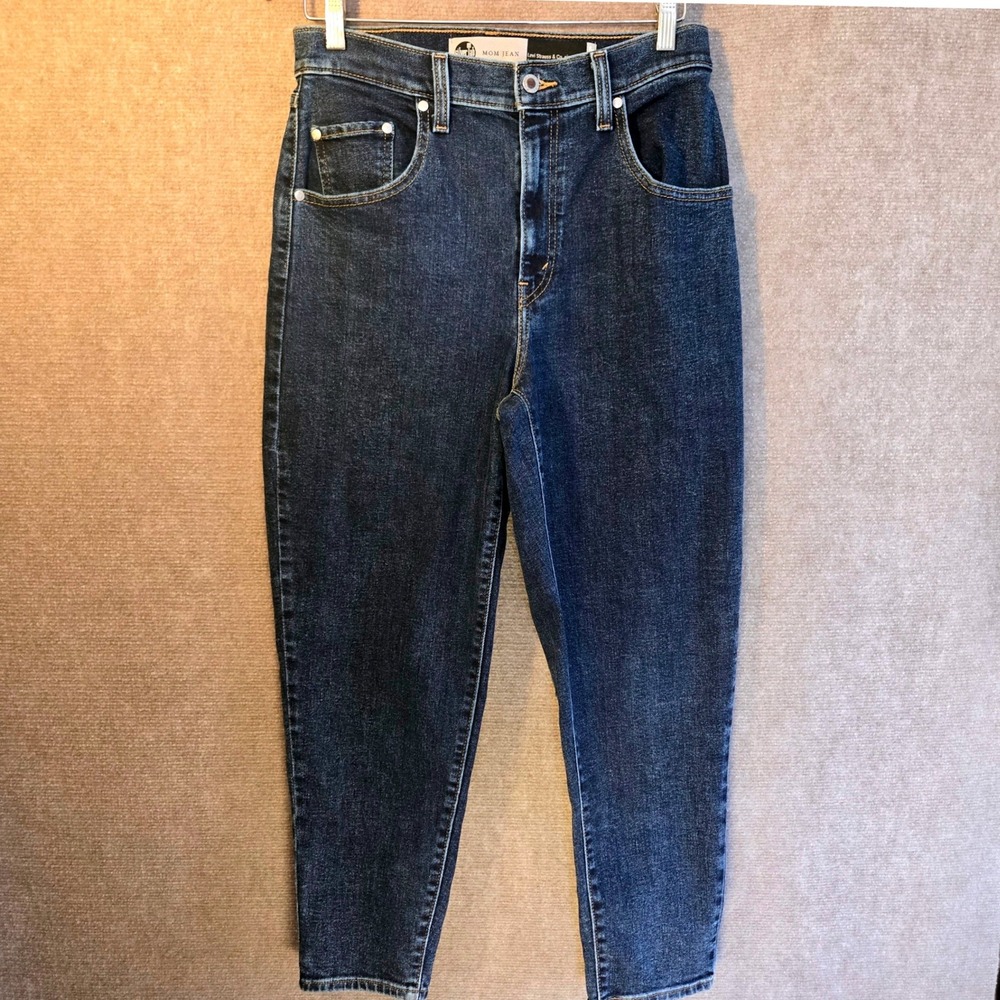 Levis SilverTab Mom Jean High Rise Tapered Dark Wash Blue Denim W29 L27